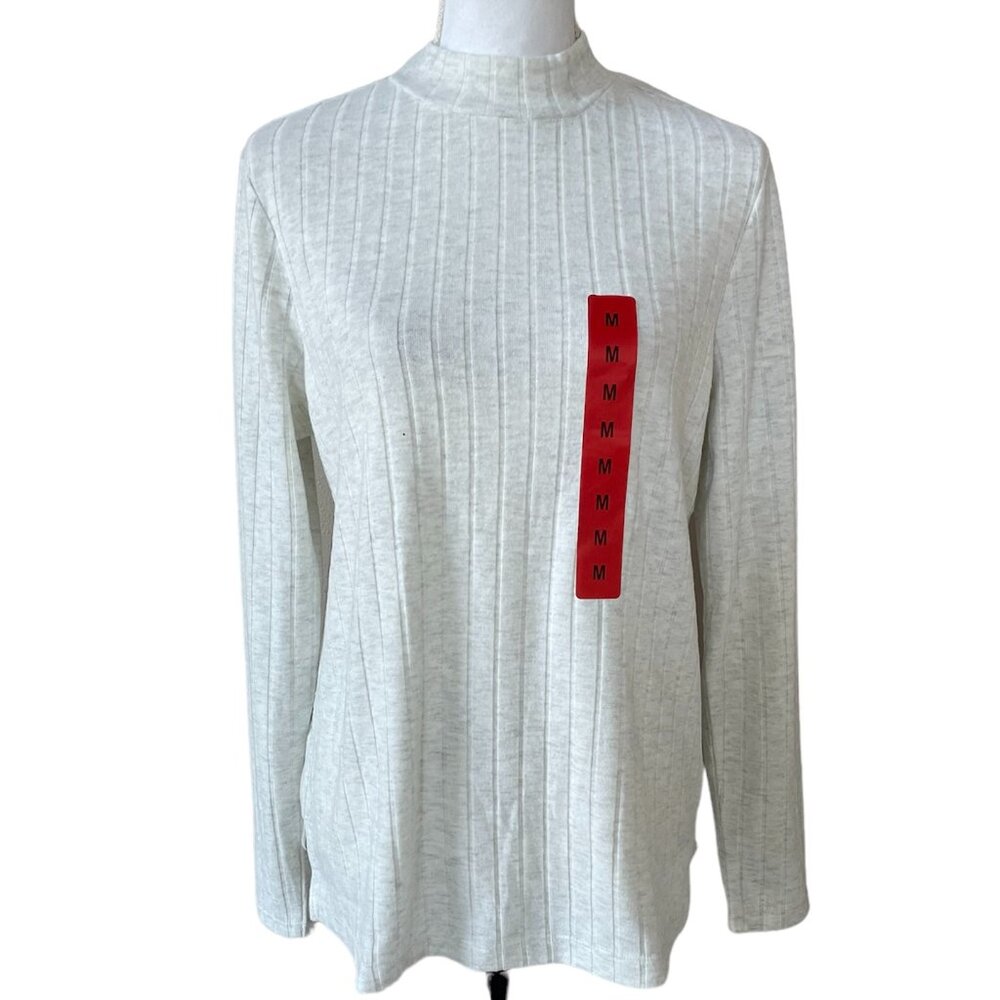 Women's Ribbed Tunic, Matty m, M, heather pearl gray , NWT
